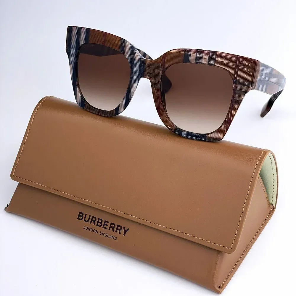 NEW Burberry BE4364 KITTY 396713 Brown Gradient  Square Unisex Sunglasses